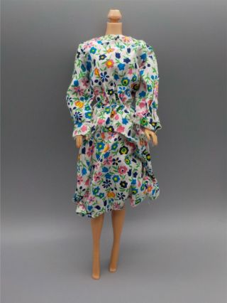 Vintage Barbie Clone Sindy Floral Long Sleeve Dress