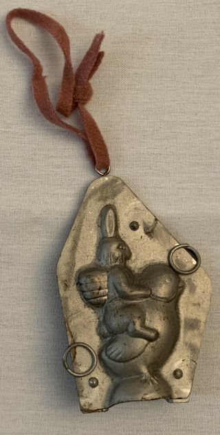 Chocolate Mold Rabbit,  Riding A Chick Collectible Antique Vintage