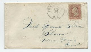 1864 Port Royal Sc Double Circle Postmark On 65 Cover [h.  1243]