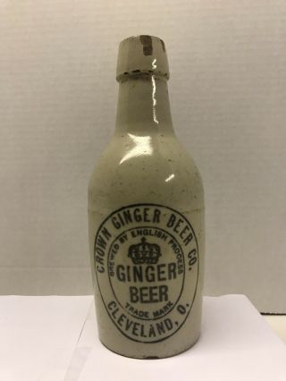 Ginger Beer Bottle Crown Ginger Beer Co Cleveland Oh Stoneware Stone Antique