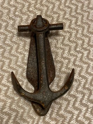 Vintage John Wright Black Cast Iron Anchor Door Knocker Nautical 761