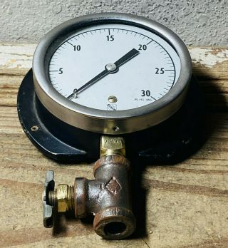 Large Vintage Brass Ashcroft Pressure Gauge Steampunk Industrial Antique Fitting