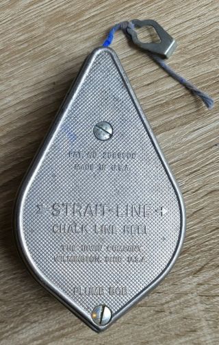 Vintage Irwin Straight - Line Chalk Line Reel Plumb Bob Made In Usa Metal