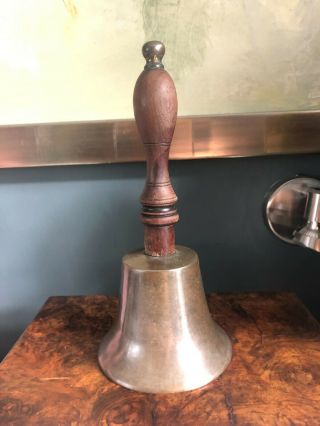 Vintage Brass Wooden Handle Hand Bell
