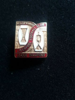 Liverpool Fc Vintage Enamel Badge Uefa Cup Winners 72/73