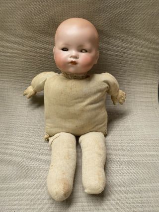 Old Dream Baby Am Germany Doll 16” Crier Bisque Head Cloth Body