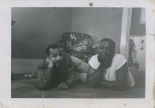 Vintage Photo.  African - American Men Lying On Floor.  Gay Interest.