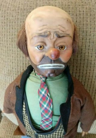 Vintage Antique Emmett Kelly Clown Doll 1950s 3