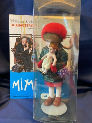1979 Norman Rockwell Character Doll - Mimi - Mib - Porcelain - Cute Vintage -