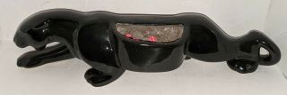 Vintage Mcm Black Panther Ceramic Planter - 15 "