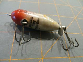 Vintage Heddon Tiny Torpedo - Red & White G Finish - 2 inch 3