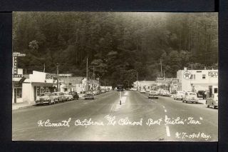 1955 Klamath Ca The Chinook Sport Fishing Town Postcard Rppc U.  S.  Route 101