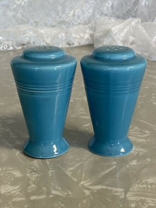 Homer Laughlin Harlequin Salt & Pepper Shakers Turquoise Blue