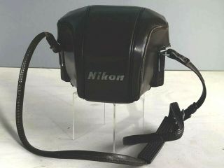 Nikon F Vintage Hard Brown Leather Case With Strap And Pad.  Fits Photomic Head.