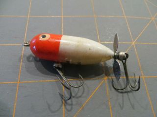 Vintage Heddon Tiny Torpedo - Red & White - 2 inch 2