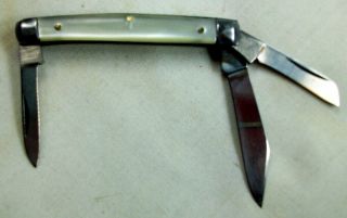 Vintage Fabre Pocket Pin Knife 3 blade Mother of Pearl 3 Blade 2
