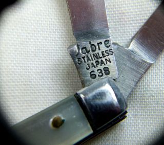 Vintage Fabre Pocket Pin Knife 3 blade Mother of Pearl 3 Blade 3