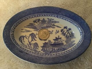 Cute Blue Willow Pattern Small Childs Vegetable Bowl Copeland Mandarin Soap Dish