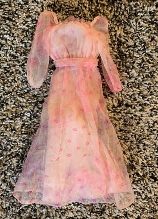 Vintage Mattel 1978 Kissing Barbie Pink Dress 2597