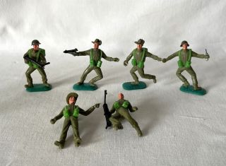 6 Vintage Britains Era Timpo Toys Plastic Swoppet Toy Soldiers