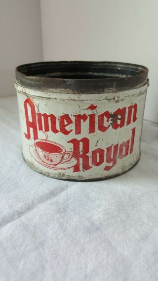 Rare Vintage American Royal Coffee Can Drip Grind 1 Lb No Date No Lid