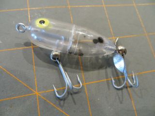 Vintage Heddon Clear Tiny Torpedo - 2 inch 2