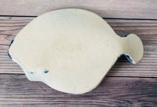 Ann Elizabeth Studio Art Pottery Blue Flounder Fish Plate Trinket Soup Dish EUC 2