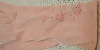 Vintage Ladies GLOVES Pink Soft 1960s sz 7 1/2 w/vinyl bag & 1 pair nylons 2