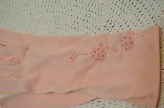 Vintage Ladies GLOVES Pink Soft 1960s sz 7 1/2 w/vinyl bag & 1 pair nylons 3