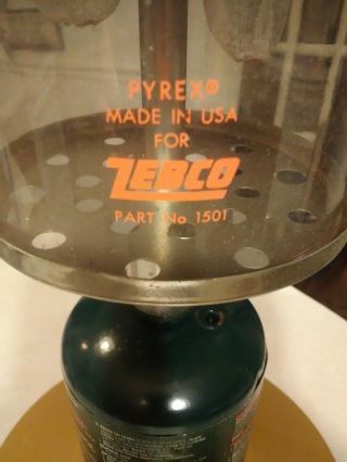 Vintage Zebco Double Mantle Propane Lantern.  Gas Bottlle For Display Purpose Only
