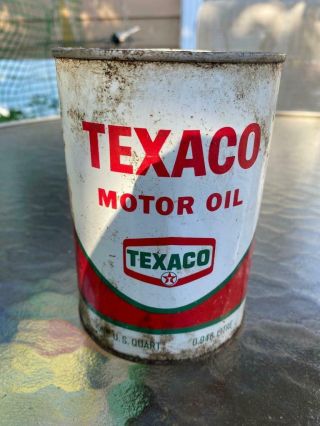 Vintage 1 Quart Texaco Motor Oil Empty Can