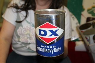 Vintage Dx Boron Extra Heavy Duty Motor Oil 1 Quart Can Gas Station Sign