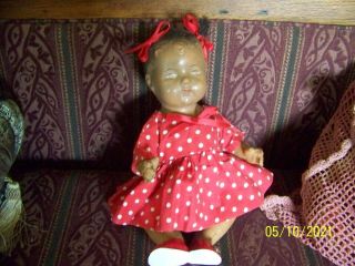 Vintage African American Composition Girl Baby Doll