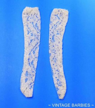 Barbie Doll Sized White Lace Stockings Near Vintage 1960 