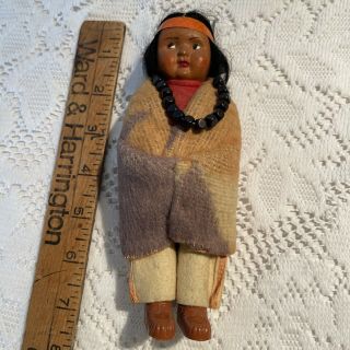 Vintage Skookum Bully Good Indian Dolls 6 - 1/2 " Doll Native American