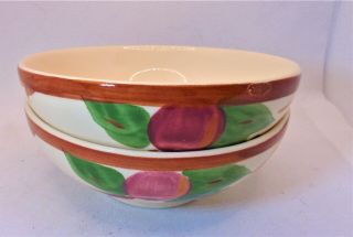 Set Of (2) Franciscan Apple 5 - 1/2 " Footed Oatmeal Bowls Made In Usa