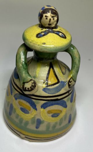 Vintage Mexican Clay Pottery Woman Figurine Folk Art Puente Zobispo Signed