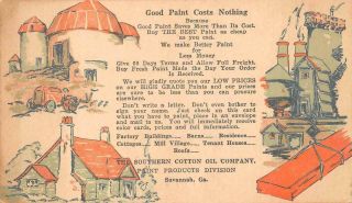 Usa Scott Ux27 Postal Card Southern Cotton Oil Co Paint Savannah Georgia 1926