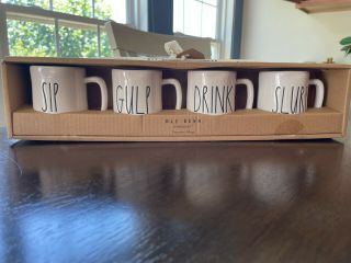 Rae Dunn Espresso Mugs - Nib Very Cute Sip Gulp Drink Slurp