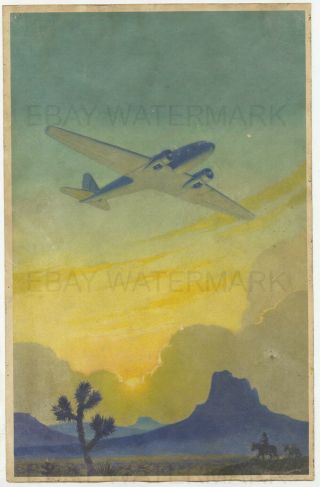 1934 Racing The Sun Advertising Poster 11x17 Frederick Heckman Aviation