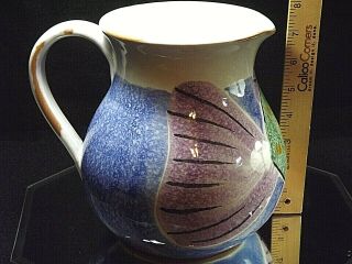 Marco E Cristina Fish Design Hand Painted Pottery Pitcher Made Italy About 4 Lbs