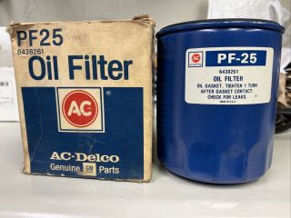 Vintage Ac Delco Gm Parts Pf25 Oil Filter Part 6438261