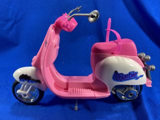Mattel Barbie Doll Motorcycle Bike Moped Scooter 1997 - Vintage - Pink & White
