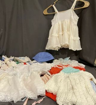 Vintage Baby Clothes Dresses,  Bonnets,  Mixed Sizes