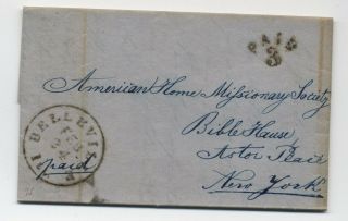 1855 Belleville Il Stampless Folded Letter Paid 3 In Arc Rate [5806.  246]