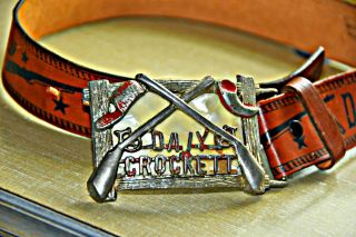 Vintage Davy Crockett Belt Buckle Has Slight Damage Belt Is In