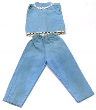 Vintage Vogue Jill 7562 - 1957 Tagged Blue Pajamas (no Doll,  No Shoes)