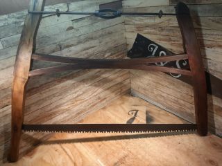 Antique Atkins E.  C.  A.  & Co 500 Wood Buck Bow Saw Collectible Cutting Tool