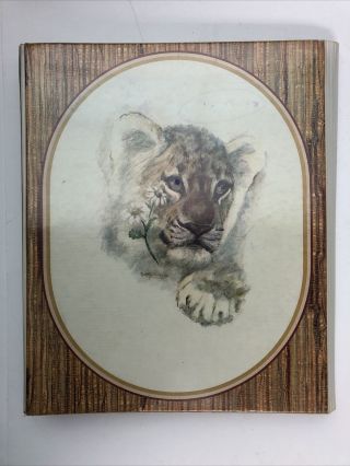 Vintage Lion Cub Mead Trapper Keeper Notebook 3 Ring Binder Folder Baby Animal