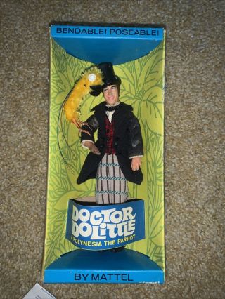 Doctor Dolittle Doll 6.  299 " Bendable Posable Figure Mattel 3575 Parrot (1967)